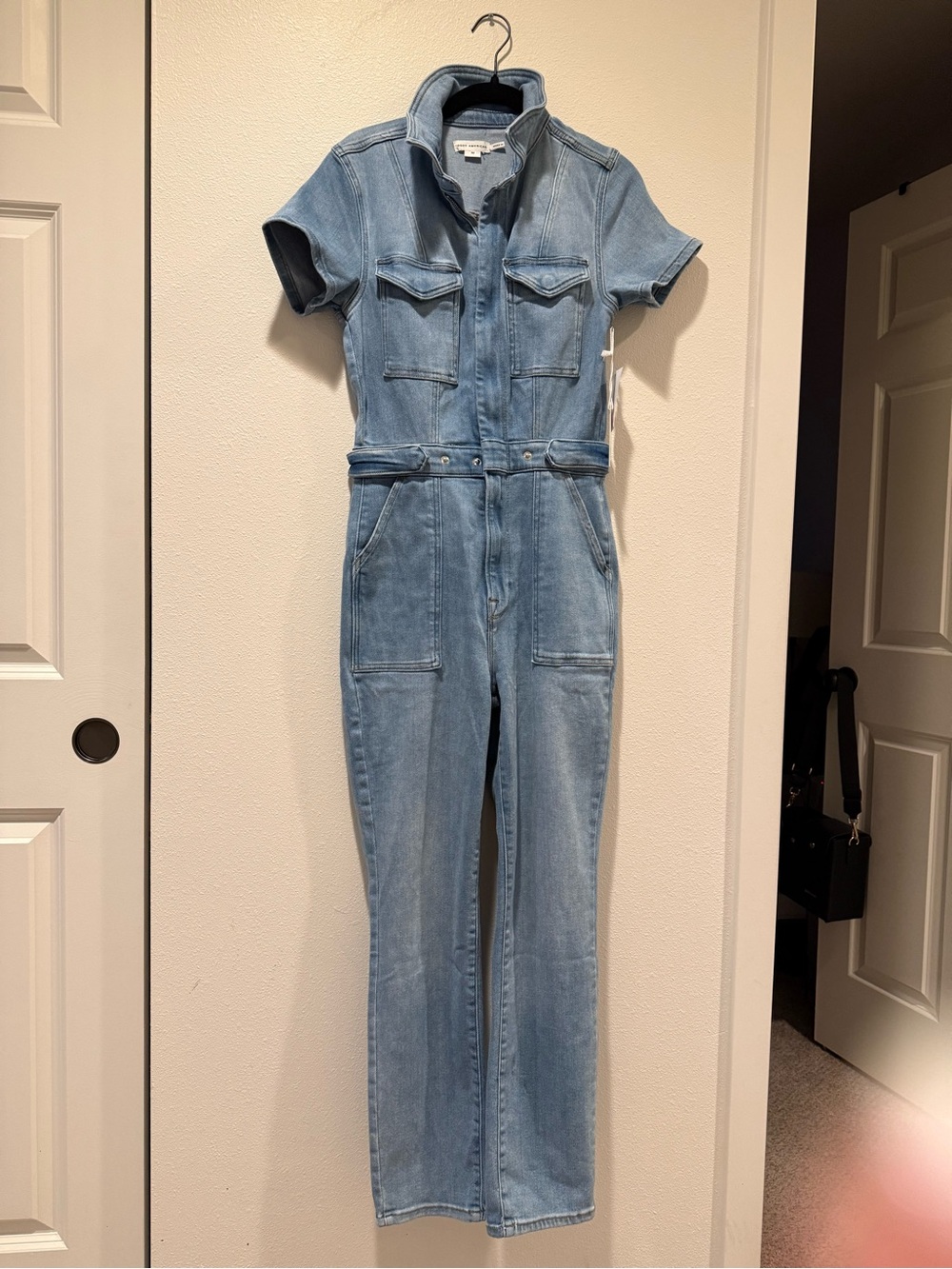 Good American Light Blue Denim Romper NWT size Medium